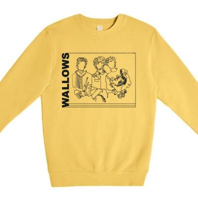 Wallow Line Art Minimalist Retro Band Music Premium Crewneck Sweatshirt