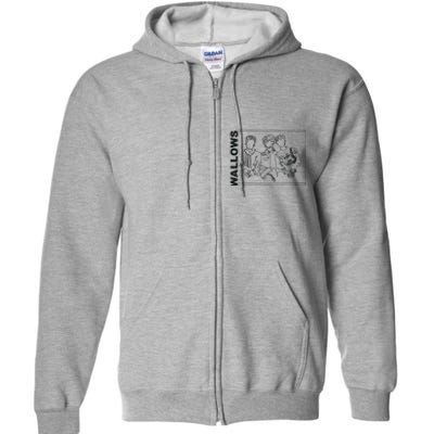 Wallow Line Art Minimalist Retro Band Music Full Zip Hoodie