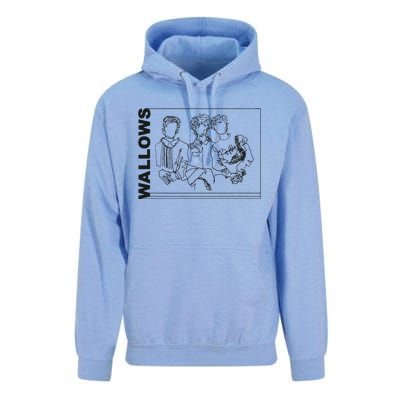 Wallow Line Art Minimalist Retro Band Music Unisex Surf Hoodie