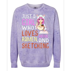  Who Loves Anime Ra and Sketching Kawaii  Colorblast Crewneck Sweatshirt