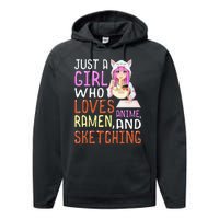  Who Loves Anime Ra and Sketching Kawaii  Performance Fleece Hoodie