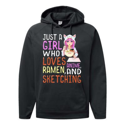  Who Loves Anime Ra and Sketching Kawaii  Performance Fleece Hoodie