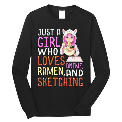  Who Loves Anime Ra and Sketching Kawaii  Long Sleeve Shirt