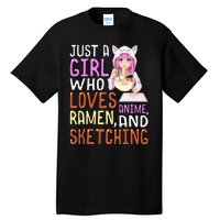  Who Loves Anime Ra and Sketching Kawaii  Tall T-Shirt