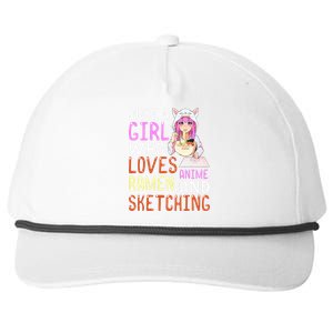  Who Loves Anime Ra and Sketching Kawaii  Snapback Five-Panel Rope Hat