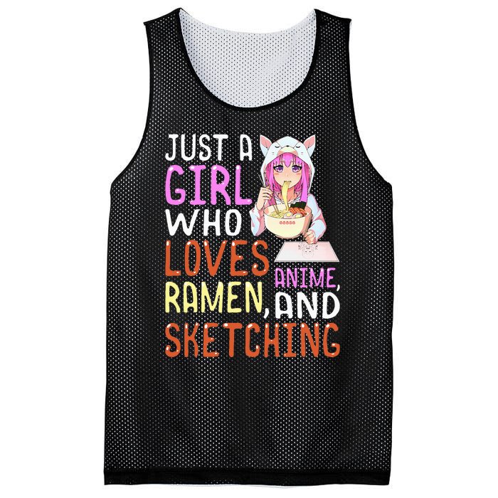  Who Loves Anime Ra and Sketching Kawaii  Mesh Reversible Basketball Jersey Tank