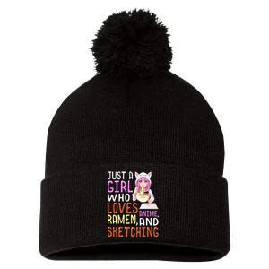  Who Loves Anime Ra and Sketching Kawaii  Pom Pom 12in Knit Beanie