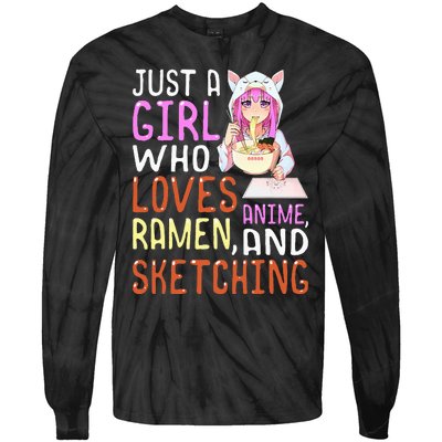  Who Loves Anime Ra and Sketching Kawaii  Tie-Dye Long Sleeve Shirt