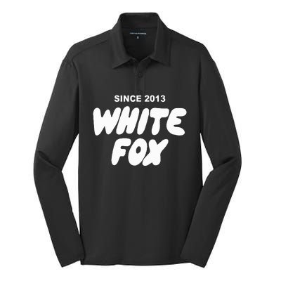 With Love Always White Fox Silk Touch Performance Long Sleeve Polo