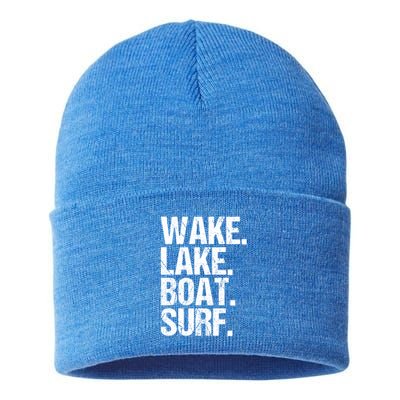 Wake Lake Boat Surf Wakesurfer Wakeboard Wakeboarding Rope Gift Sustainable Knit Beanie