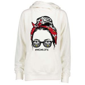 Woman Lacrosse Bandana Sunglasses Mom Life Mothers Day Mama Womens Funnel Neck Pullover Hood