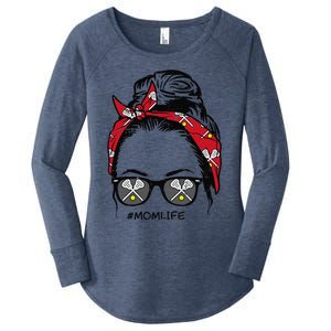 Woman Lacrosse Bandana Sunglasses Mom Life Mothers Day Mama Women's Perfect Tri Tunic Long Sleeve Shirt