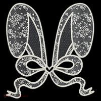 White Lace Bunny Ears Coquette Bow Easter Spring Lace Bow Flatbill Hat