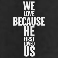 We Love Because He First Loved Us Christian Cross Cool Comfort Performance Bucket Hat