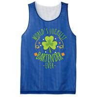 World's Luckiest Bartender Ever Funny St Patrick Day Irish Great Gift Mesh Reversible Basketball Jersey Tank