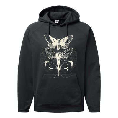 Witchcore Lepidoptera Butterfly Moth Insect Astronomy Lover Performance Fleece Hoodie