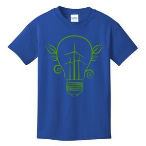 Windmill Light Bulb Solar Energy Global Warming Earth Day Gift Kids T-Shirt