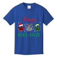 Weed Leaf Buffalo Plaid Christmas Happy Holicute Giftdaze Meaningful Gift Kids T-Shirt