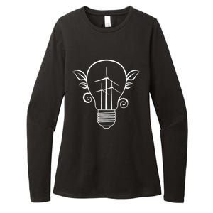 Windmill Light Bulb Solar Energy Global Warming Earth Day Cool Gift Womens CVC Long Sleeve Shirt