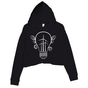 Windmill Light Bulb Solar Energy Global Warming Earth Day Cool Gift Crop Fleece Hoodie