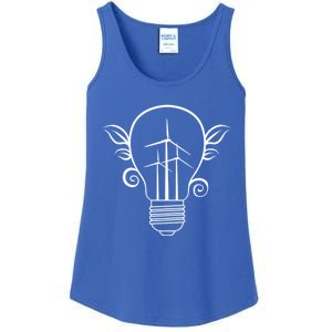 Windmill Light Bulb Solar Energy Global Warming Earth Day Cool Gift Ladies Essential Tank