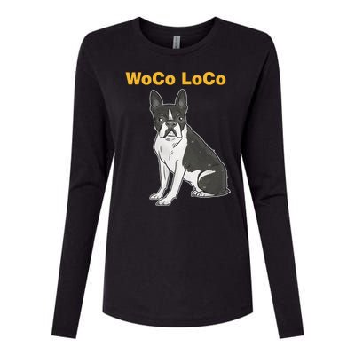 Woco Loco Boston Terrier Dog Womens Cotton Relaxed Long Sleeve T-Shirt