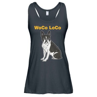 Woco Loco Boston Terrier Dog Ladies Essential Flowy Tank