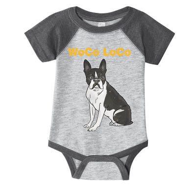 Woco Loco Boston Terrier Dog Infant Baby Jersey Bodysuit