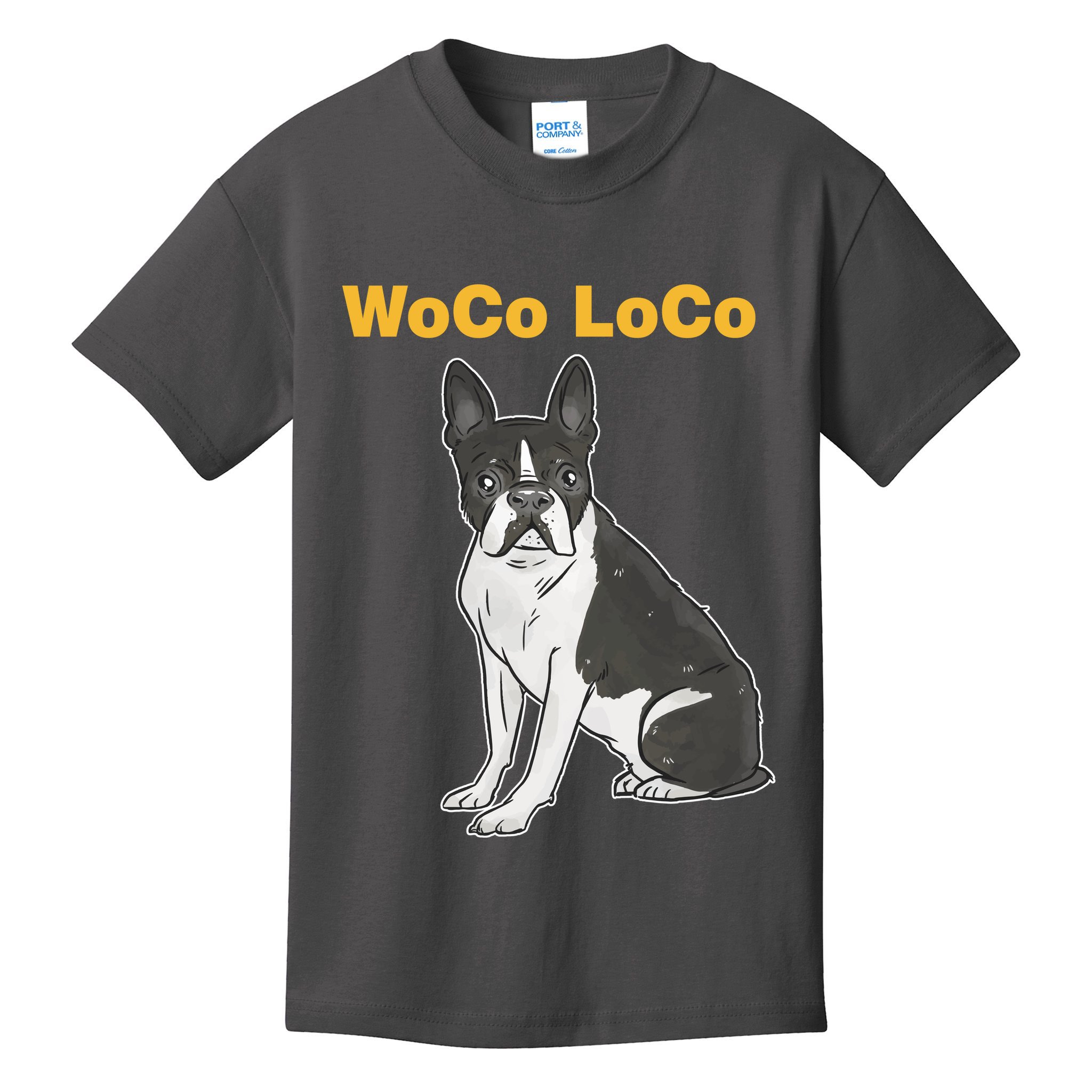 Woco Loco Boston Terrier Dog Kids T-Shirt