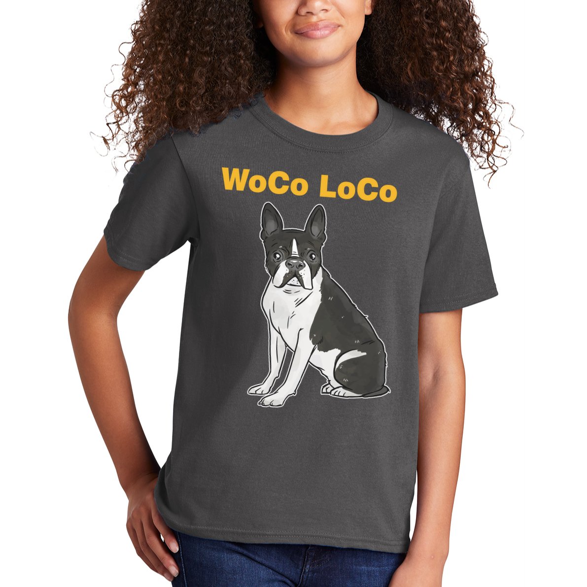 Woco Loco Boston Terrier Dog Kids T-Shirt