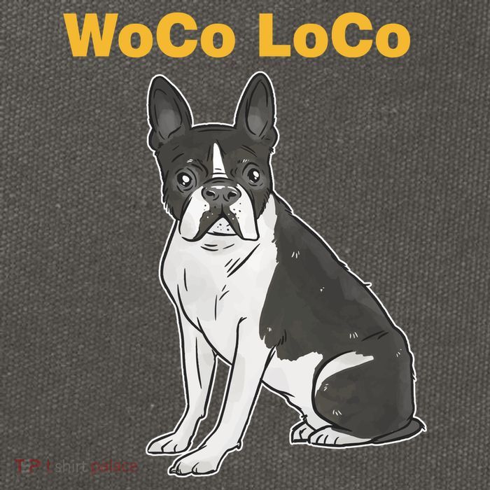 Woco Loco Boston Terrier Dog Cotton Canvas Backpack