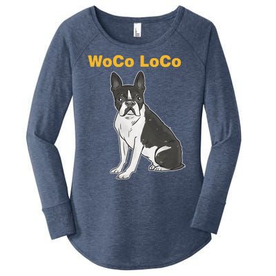 Woco Loco Boston Terrier Dog Women's Perfect Tri Tunic Long Sleeve Shirt