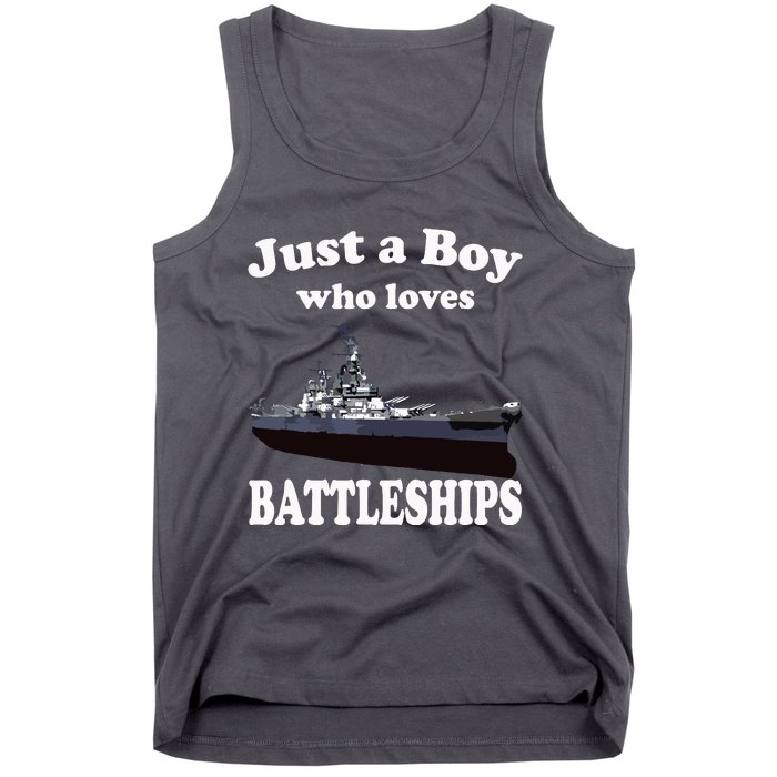 Who Loves Battleship Uss New Jersey Bb62 Ww2 Warship Tank Top