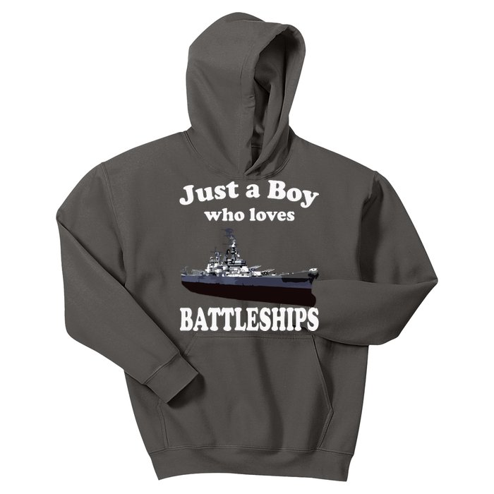 Who Loves Battleship Uss New Jersey Bb62 Ww2 Warship Kids Hoodie