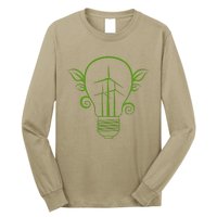 Windmill Light Bulb Solar Energy Global Warming Earth Day Long Sleeve Shirt