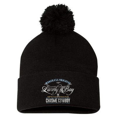 Westbank Lonely Boy North Pontchartrain Blues Chrome Cowboy Pom Pom 12in Knit Beanie