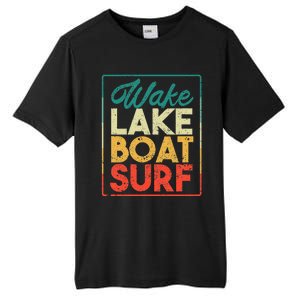 Wake Lake Boat Surf Funny Wakesurf Board Surfing Surfer Tall Fusion ChromaSoft Performance T-Shirt