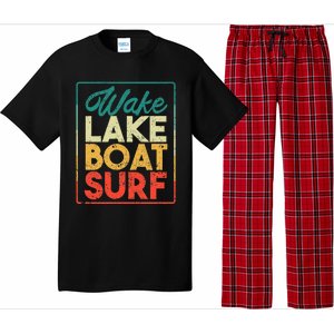 Wake Lake Boat Surf Funny Wakesurf Board Surfing Surfer Pajama Set