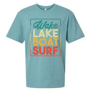 Wake Lake Boat Surf Funny Wakesurf Board Surfing Surfer Sueded Cloud Jersey T-Shirt