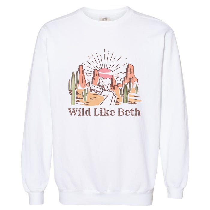 Wild Like Beth Western Retro Vintage Cowboy Cowgirl Garment-Dyed Sweatshirt