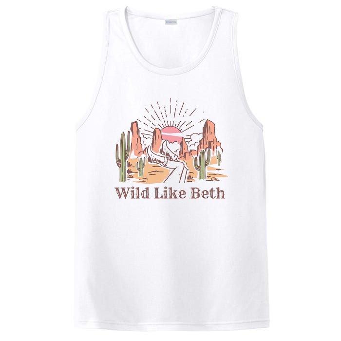 Wild Like Beth Western Retro Vintage Cowboy Cowgirl PosiCharge Competitor Tank