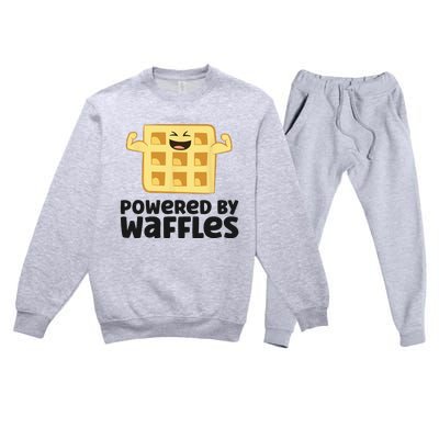 Waffle Lover Breakfast Waffles Powered By Waffles Premium Crewneck Sweatsuit Set