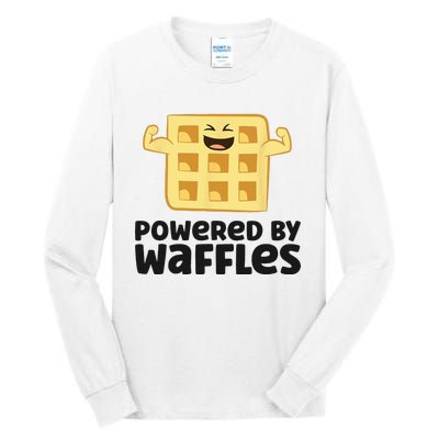 Waffle Lover Breakfast Waffles Powered By Waffles Tall Long Sleeve T-Shirt