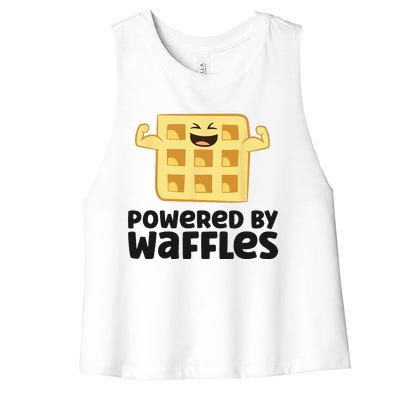 Waffle Lover Breakfast Waffles Powered By Waffles Women's Racerback Cropped Tank