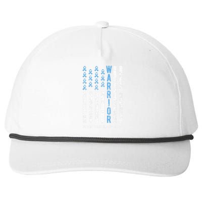 Warrior Light Blue Ribbon Prostate Cancer Awareness Snapback Five-Panel Rope Hat