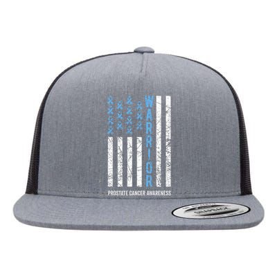 Warrior Light Blue Ribbon Prostate Cancer Awareness Flat Bill Trucker Hat