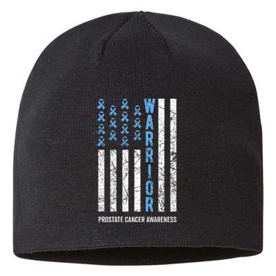 Warrior Light Blue Ribbon Prostate Cancer Awareness Sustainable Beanie