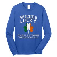 Wicked Lucky Charlestown Boston Massachusetts Irish Flag Great Gift Long Sleeve Shirt