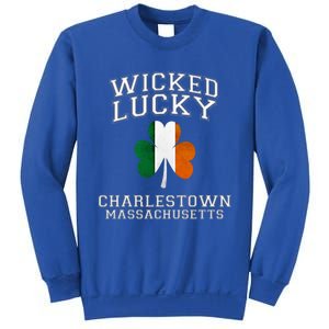 Wicked Lucky Charlestown Boston Massachusetts Irish Flag Great Gift Sweatshirt