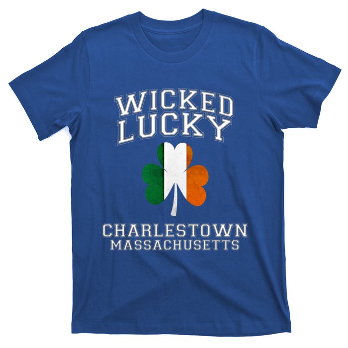 Wicked Lucky Charlestown Boston Massachusetts Irish Flag Great Gift T-Shirt